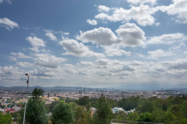 Panorama Van Stad Puebla Van Los Forten Blauwe Lucht Met — Stockfoto