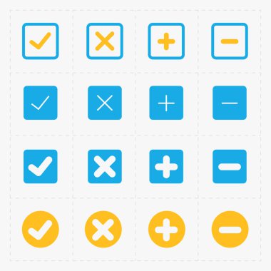 Vektör renkli onaylamak Icons set 