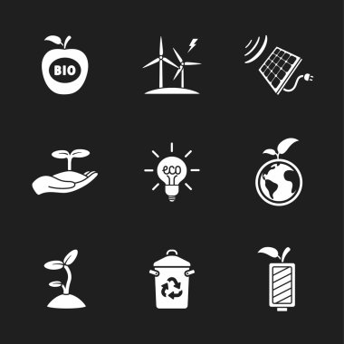 dokuz düz Eko simgeler