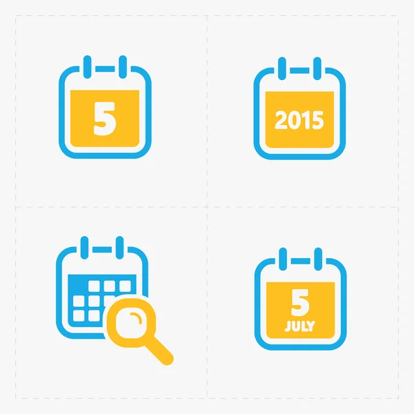 Icônes de calendrier vectoriel sur blanc — Image vectorielle