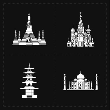 dört düz Simgesel Yapı kutsal kişilerin resmi