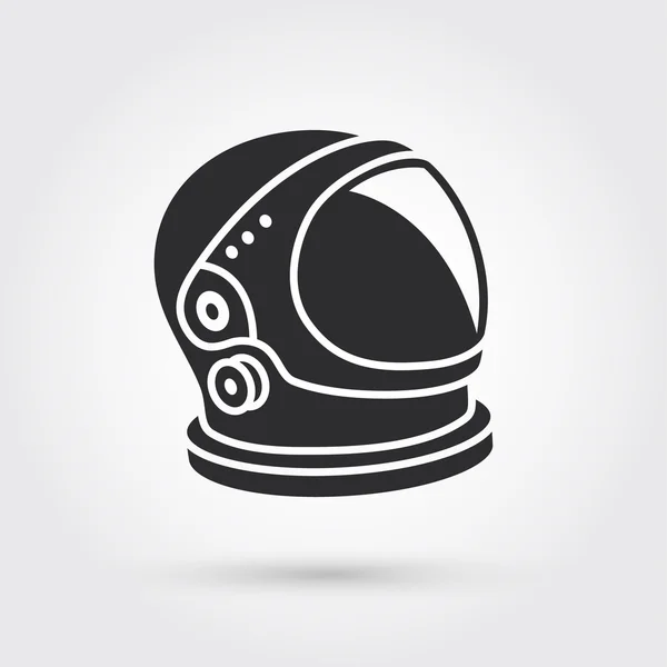 Casque astronaute avec grand verre et réflexion — Image vectorielle