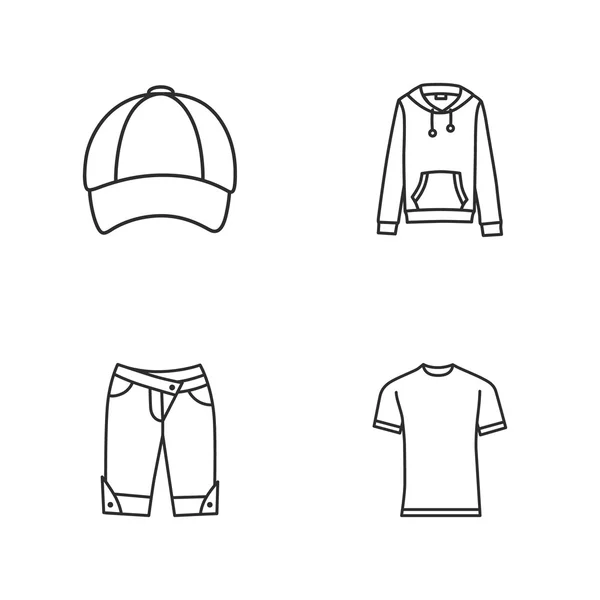 Cuatro iconos de ropa moderna — Vector de stock