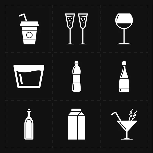 Nine modern flat bar icons — Stock Vector