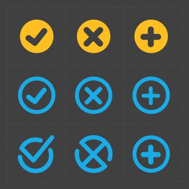 Vektör renkli onaylamak Icons set