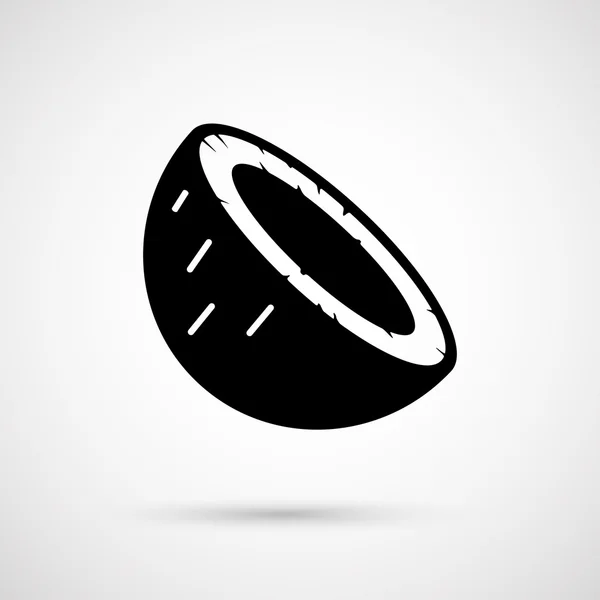 Vector half of coconut closeup on a white background