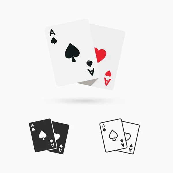 Two aces. Winning poker hand — Stock Vector