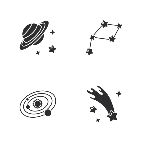 Four stylish space icons — Stock Vector