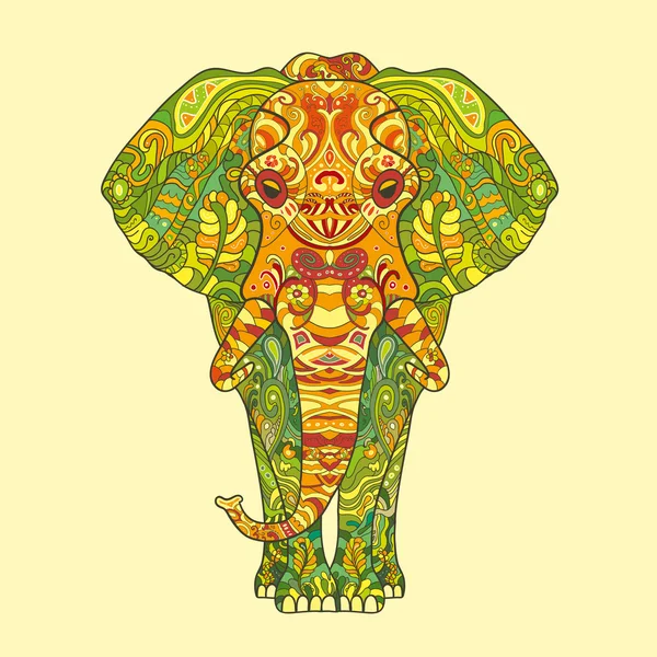 Éléphant avec un motif floral — Image vectorielle