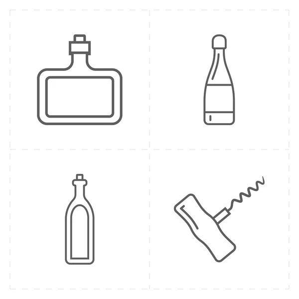 Four modern flat bar icons — Stock Vector