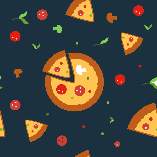 Піца безшовний векторний візерунок — стоковий вектор