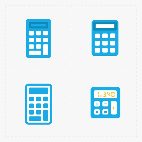 Vector colorido calculadora iconos conjunto — Archivo Imágenes Vectoriales