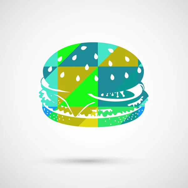 Hamburger isolato su sfondo bianco.Illustrazione vettoriale . — Vettoriale Stock