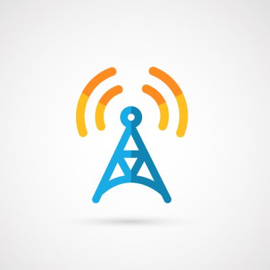 Radyo kulesi düz simgesi.