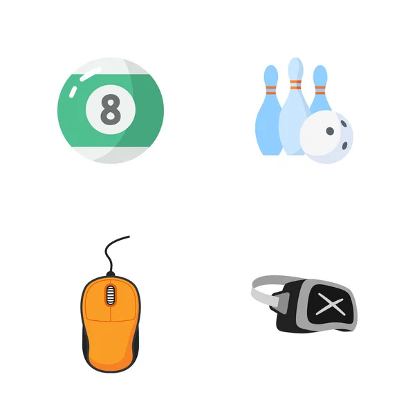 Cuatro iconos de juego plano — Vector de stock