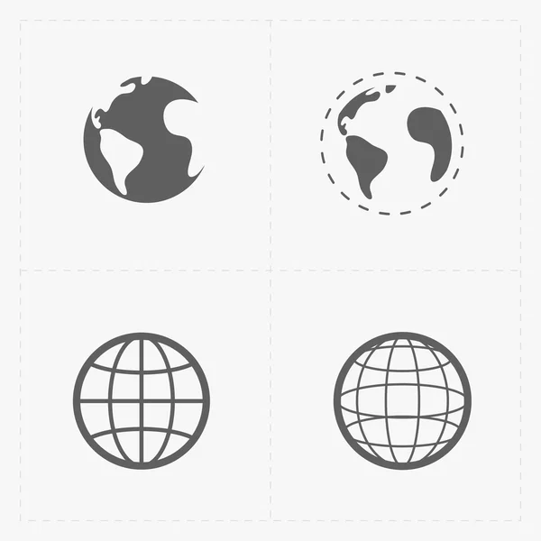 Earth vector icons set on white background. — Stock Vector