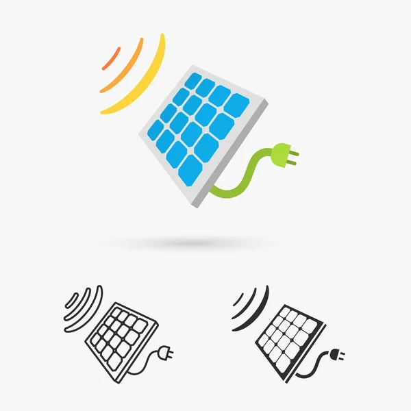 Panel de células solares. Energía — Vector de stock