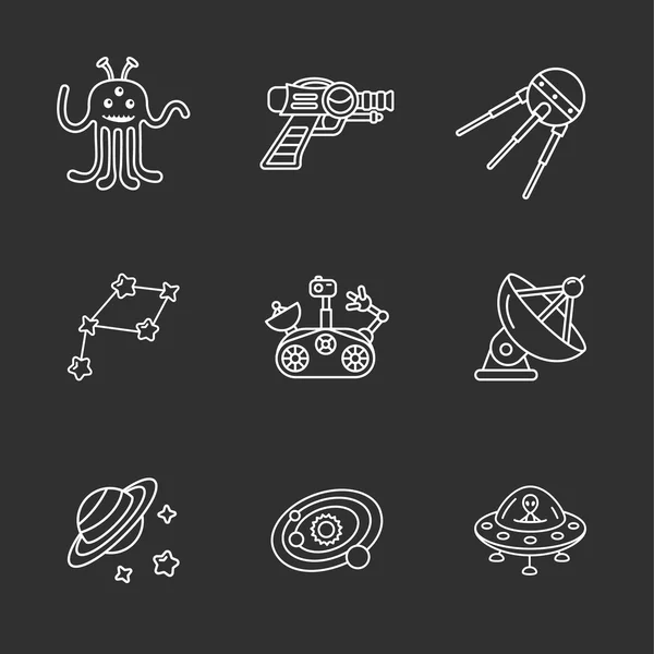 Nueve iconos de espacio con estilo — Vector de stock