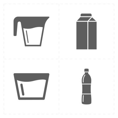 dört modern düz simgeler bar