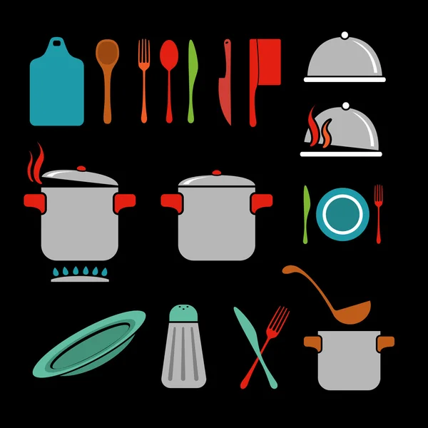 Cocina vector iconos conjunto — Archivo Imágenes Vectoriales