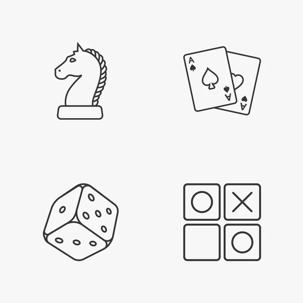 Cuatro iconos de juego plano — Vector de stock