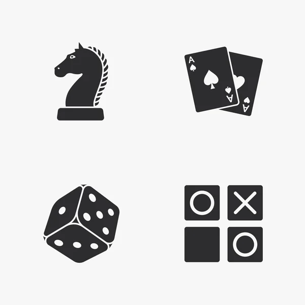 Cuatro iconos de juego plano — Vector de stock