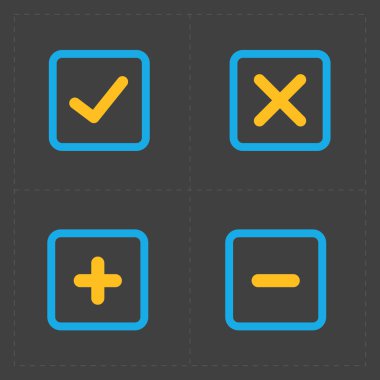 Vektör renkli onaylamak Icons set