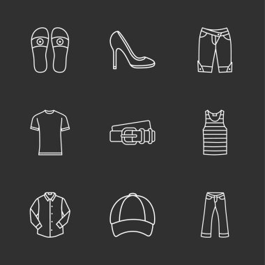 dokuz modern giysiler simgeler