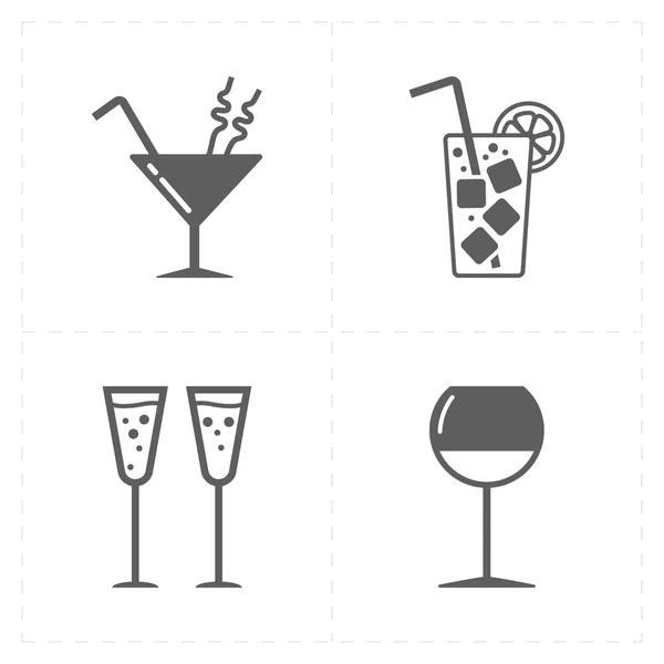 Four modern flat bar icons — Stock Vector