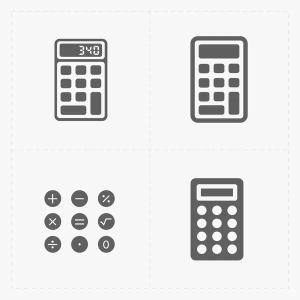 Vector black calculator icons set — Stock Vector