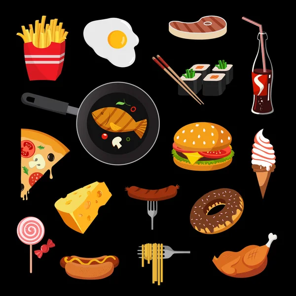 Comida moderna — Vector de stock