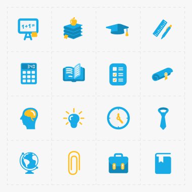 Modern renkli düz sosyal simgeler beyaz ayarla