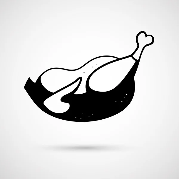 Ilustración vectorial de pollo asado — Vector de stock