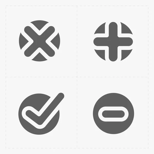 Vector negro confirmar iconos conjunto — Vector de stock
