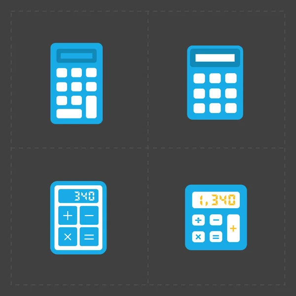 Vector colorido calculadora iconos conjunto — Archivo Imágenes Vectoriales