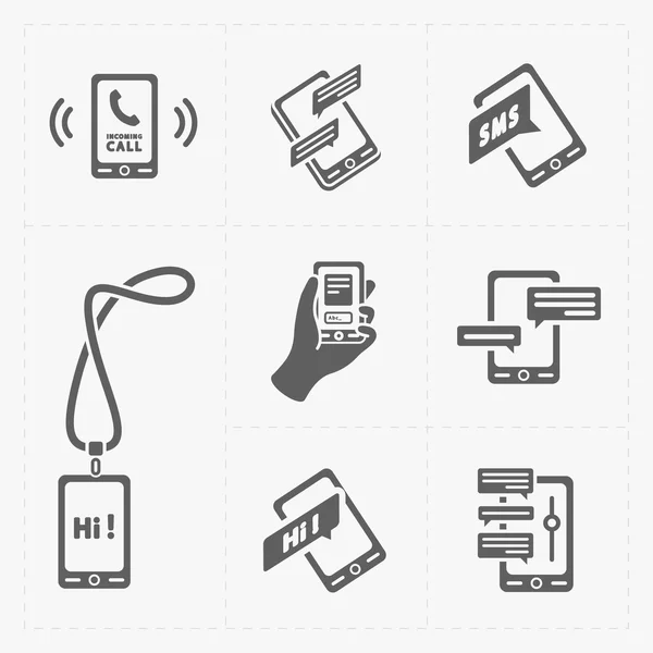 Vector smart phone icons on White — Stock Vector