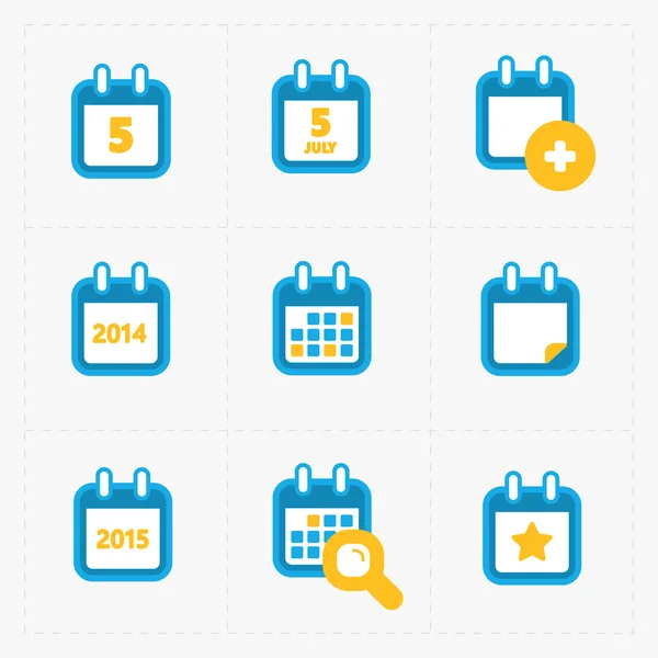 Vector Calendar Icons on white — Stock Vector