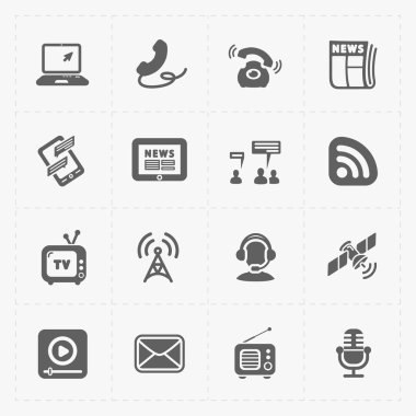 Beyaz Modern düz sosyal Icons set