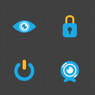 Modern renkli düz sosyal simgeler koyu arka plan üzerinde ayarla