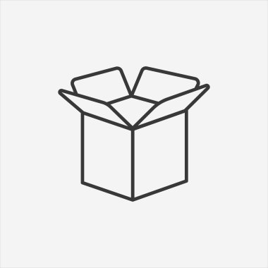 Karton paket kutu simgesi açıldı