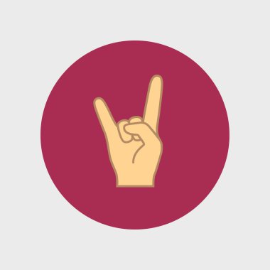 Rock'n roll işareti. Ağır Rock simge