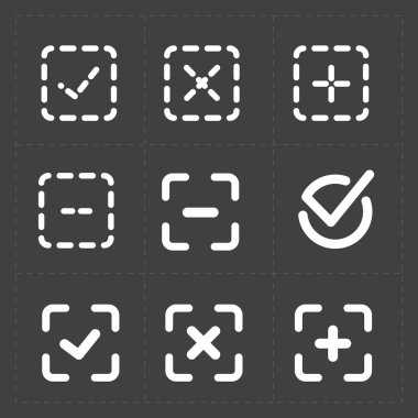Vektör beyaz onaylamak Icons set