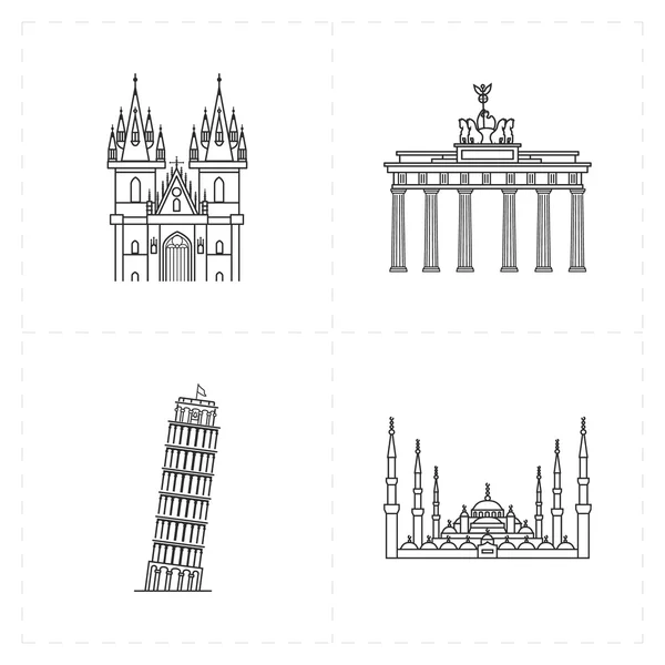 4 düz Simgesel Yapı simgeler