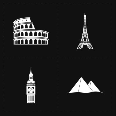 4 düz Simgesel Yapı simgeler