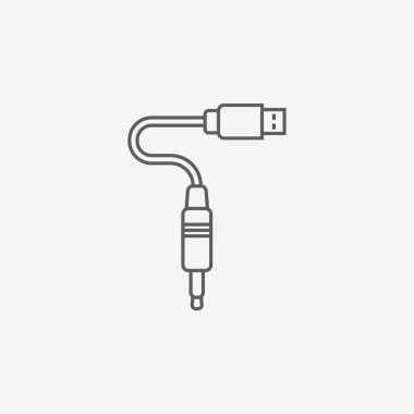Web için düz Usb kablo simgesi