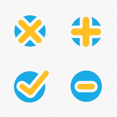 Vektör renkli onaylamak Icons set