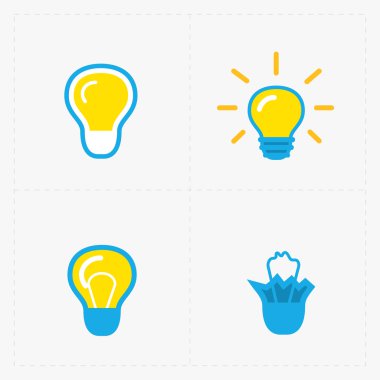 Renkli Işık Ampüller. Ampul Icon set.