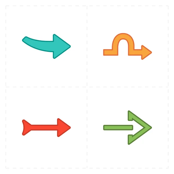 4 new simple arrows — Stock Vector