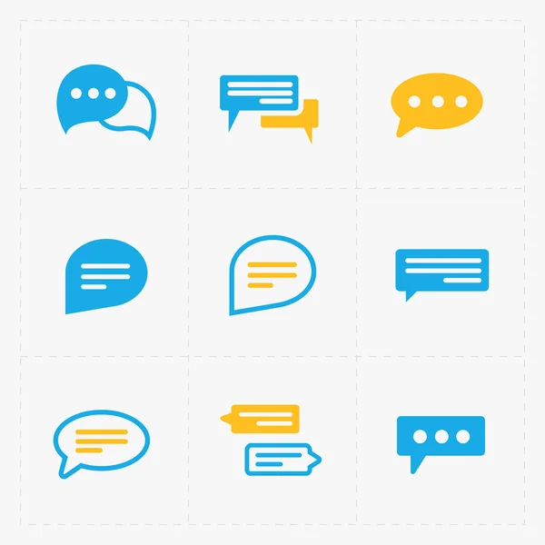Colorful Speech bubble icons on white background. Vector illustr — Stock Vector