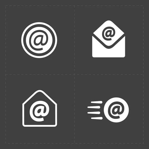 Vector E-mail iconos sobre fondo oscuro . — Archivo Imágenes Vectoriales